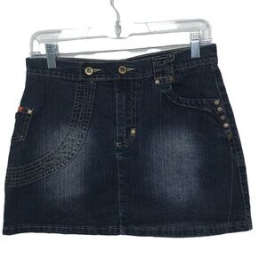 Old Skool Blue Jean Mini Skirt Size 7 / 8